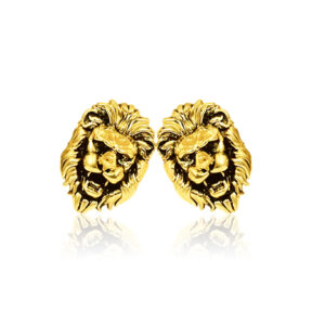 22k Lion Head Earrings 6.70g