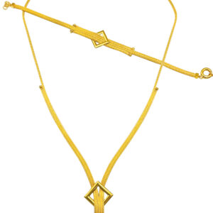 22k Triangle Detail Necklace And Bracelet Set 31.9g