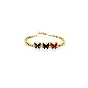22k Multi Coloured Butterfly Baby Bracelet 7.5g