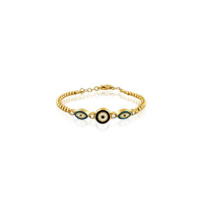 22k Enamel Evil Eye Baby Bracelet 7.5g