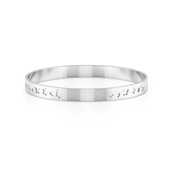 Butterfly and heart patterned bangle