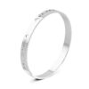 Butterfly heart star pattern white gold bangle