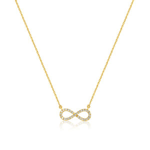 22k Infinity Design Cubic Zirconia Necklace 6.82g